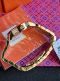 Tory Burch Classic T Gold Stainless Steel Silver sunray Dial Chronograph Quartz Watch for Ladies - TBW1032