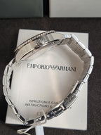 Emporio Armani Stainless Steel Analog Blue Dial Men Watch-Ar11590, Silver Band