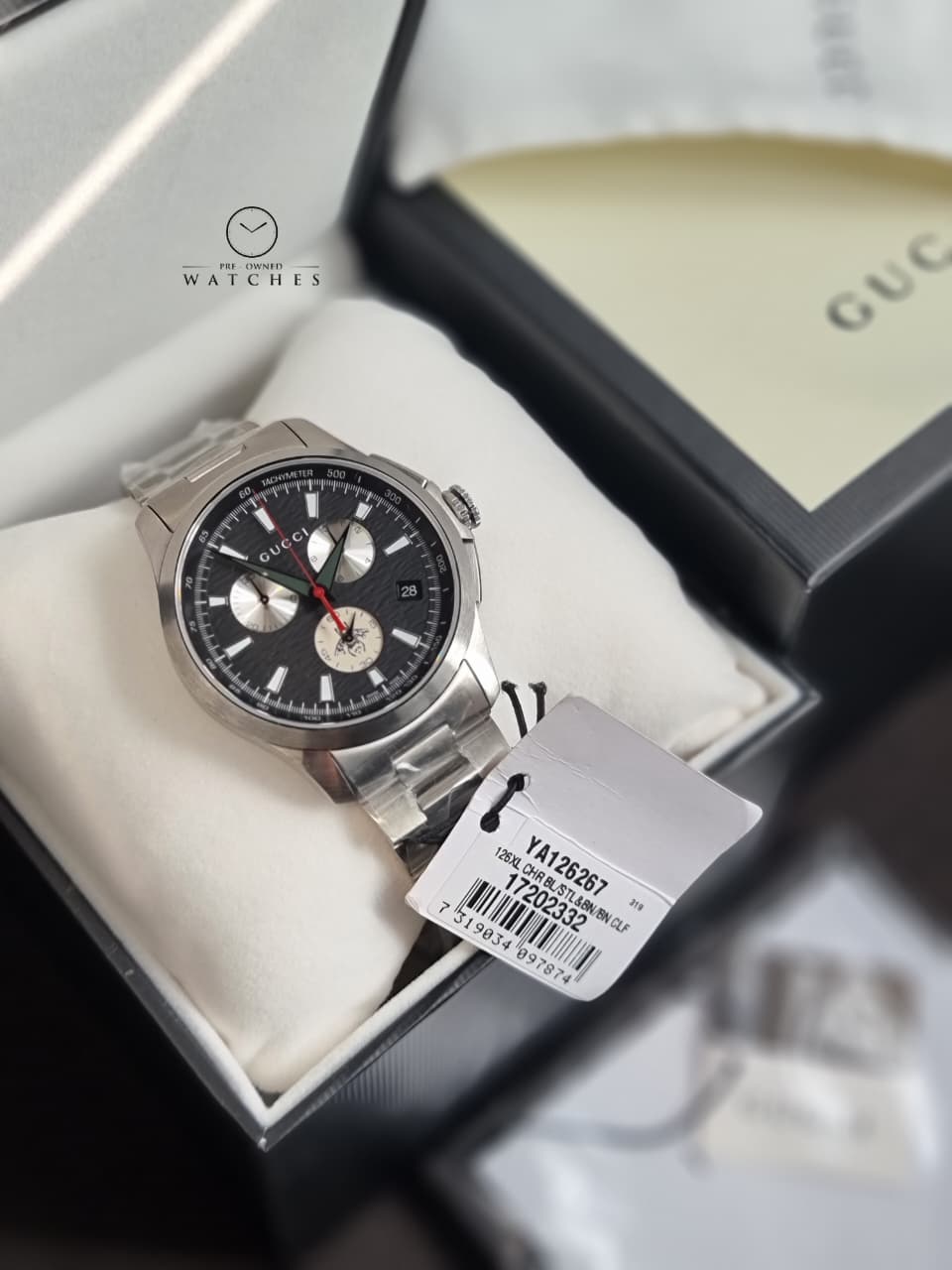 Gucci Swiss Quartz Stainless Steel Dress Silver-Toned Men's Watch(Model: YA126267)