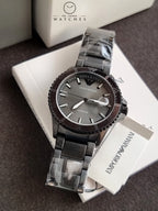 Emporio Armani Men’s Quartz Stainless Steel Grey Dial 42mm Watch AR11398