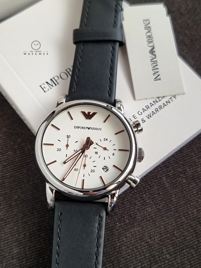 Emporio Armani Analog White Dial Men's Watch-AR2075 Hover Image