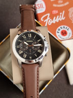 Fossil Men's Grant Stainless Steel Quartz Chronograph Watch Fs4813(WITHOUT TAG )
