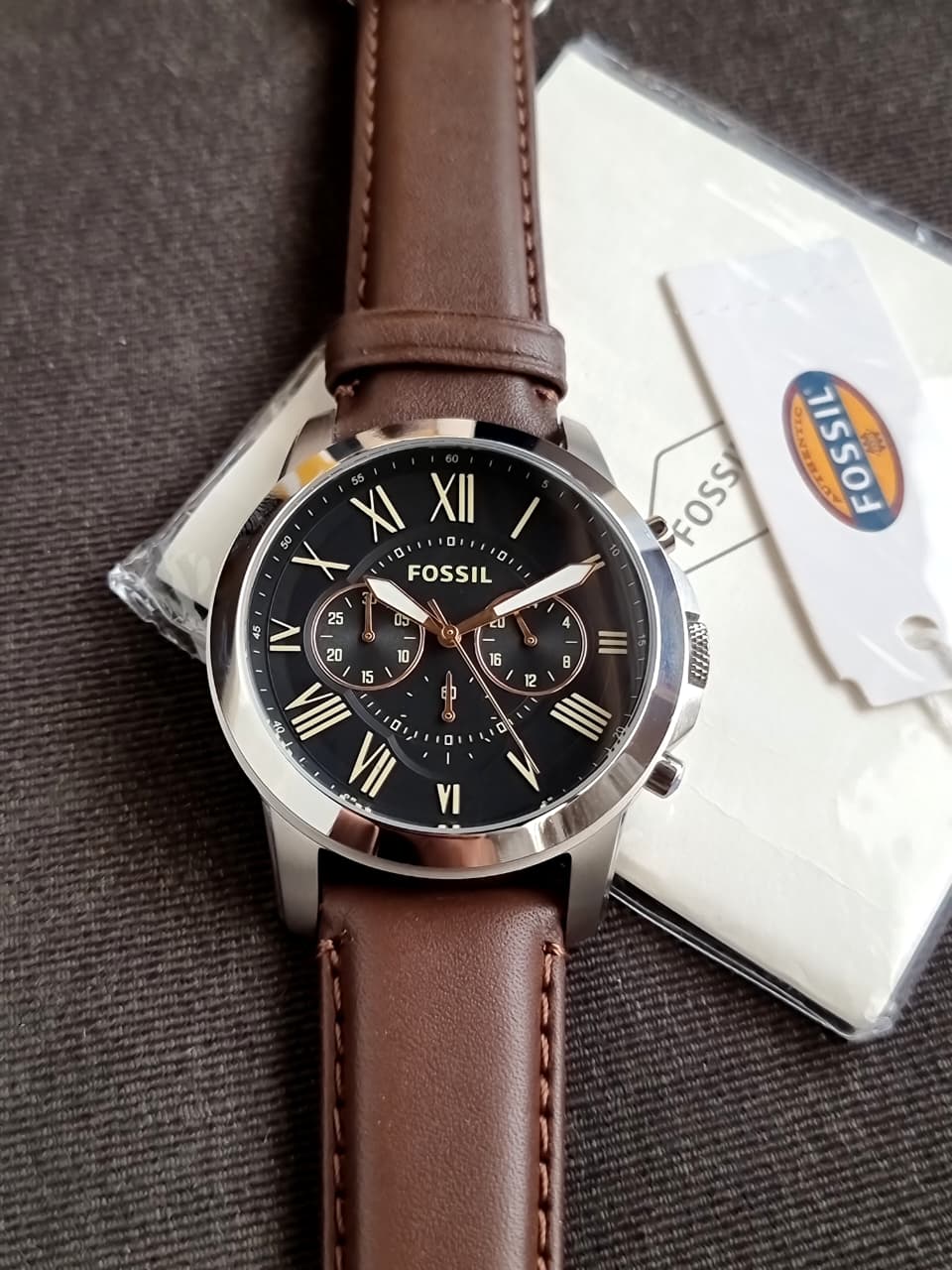 Fossil Men's Grant Stainless Steel Quartz Chronograph Watch Fs4813(WITHOUT TAG )