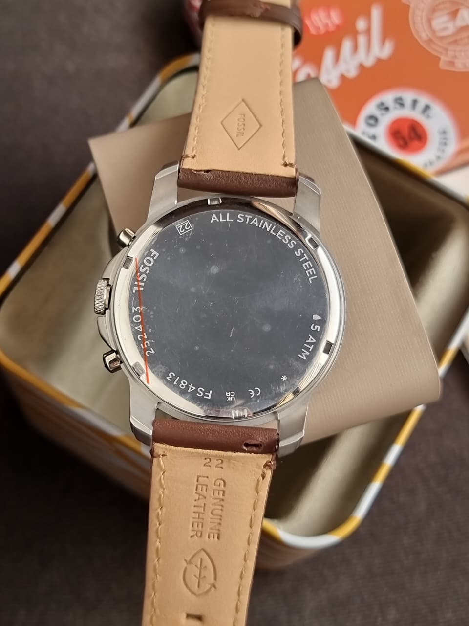 Fossil Men's Grant Stainless Steel Quartz Chronograph Watch Fs4813(WITHOUT TAG )