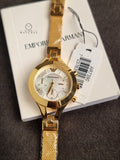 Emporio Armani AR7390 Gold Tone Mother of Pearl Dial Watch for Women