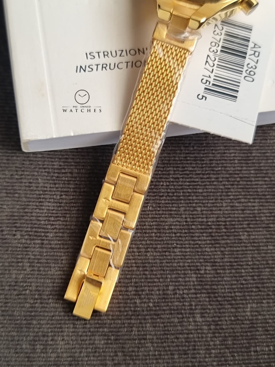 Emporio Armani AR7390 Gold Tone Mother of Pearl Dial Watch for Women