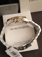 Emporio Armani Men’s Quartz Two-tone Stainless Steel Green Dial 43mm Watch AR11586