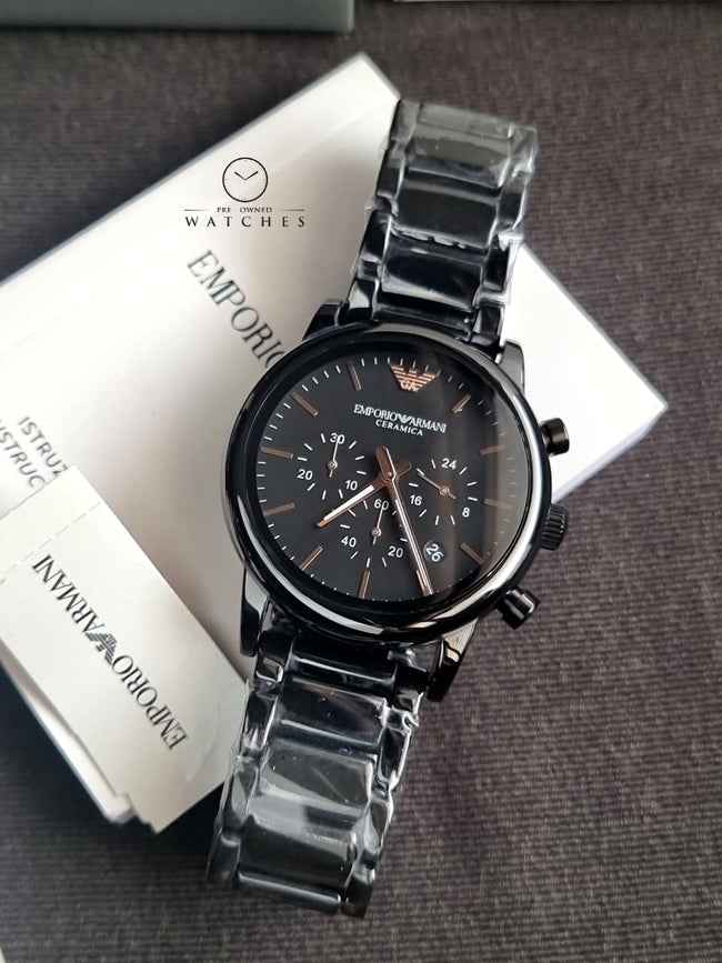 EMPORIO ARMANI Luigi Chronograph Black Dial Men's Watch AR1509 Hover Image