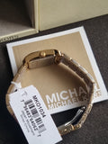 Michael Kors Monroe Pave Crystals White Dial Gold Steel Strap Watch For Women - MKO1034