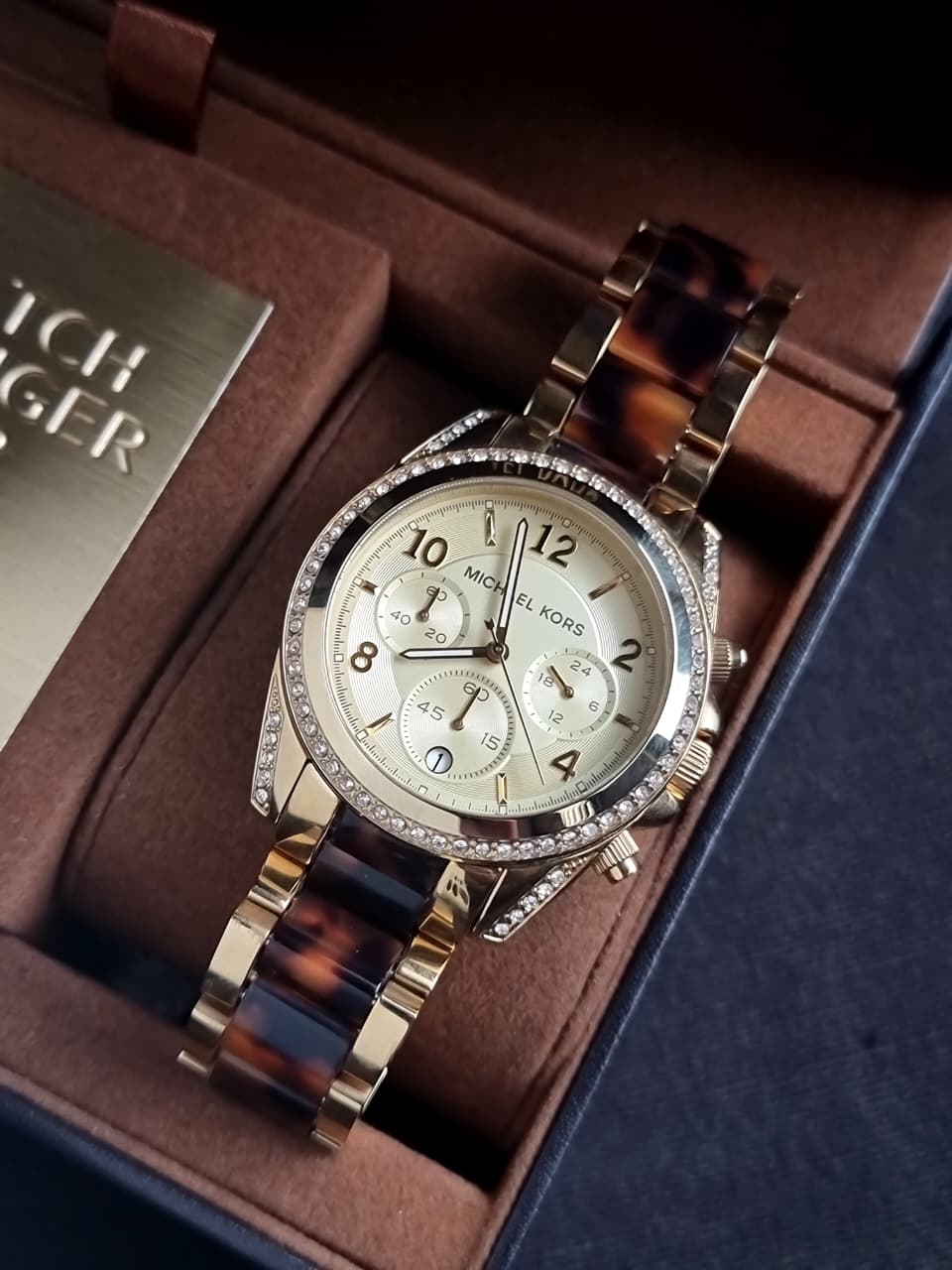 Michael Kors Blair Two-tone Stainless Steel Gold Dial Chronograph Quartz Watch for Ladies - MK6094