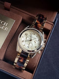 Michael Kors Blair Two-tone Stainless Steel Gold Dial Chronograph Quartz Watch for Ladies - MK-6094