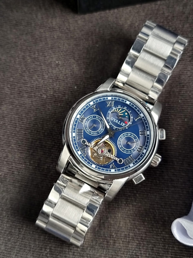 Oyalie moon phase Sapphire Glass Automatic Watch  41mm Blue Dial Main Image
