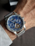 Oyalie moon phase Sapphire Glass Automatic Watch  41mm Blue Dial