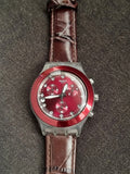 Swatch Swiss Made  Maroon Dial 43mm Dial Quartz Watch