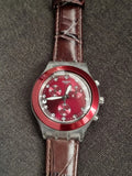 Swatch Swiss Made  Maroon Dial 43mm Dial Quartz Watch