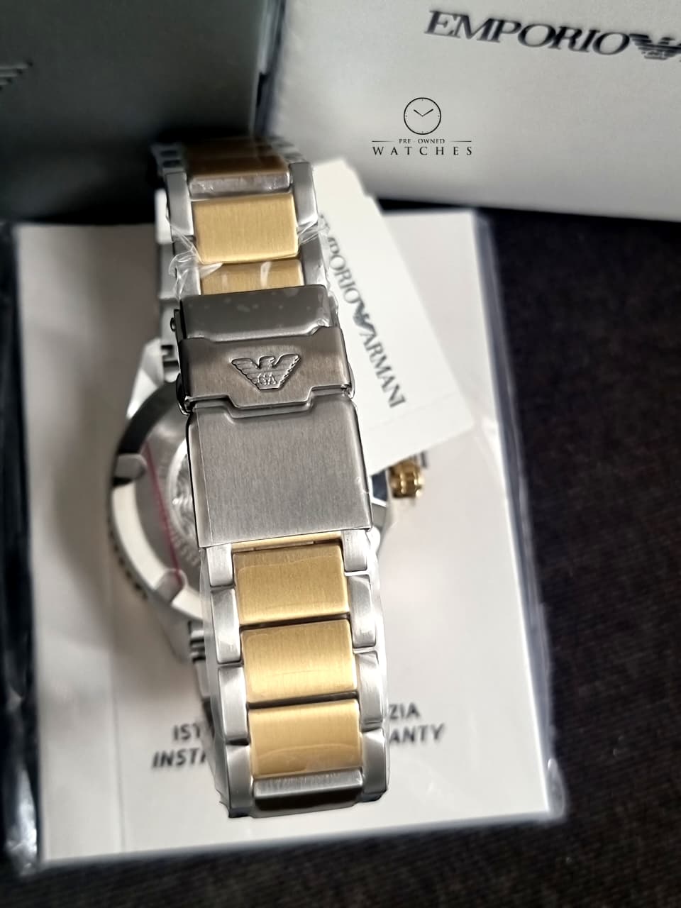 Emporio Armani Men’s Quartz Two-tone Stainless Steel Green Dial 42mm Watch AR80063