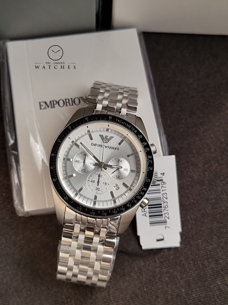 Emporio Armani Men’s Quartz Stainless Steel Silver Dial 46mm Watch AR6073