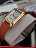 Fossil Leather Analog White Dial Women's Watch-Es5307