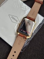 Fossil Leather Analog White Dial Women's Watch-Es5307