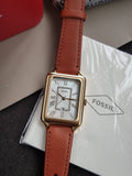 Fossil Leather Analog White Dial Women's Watch-Es5307