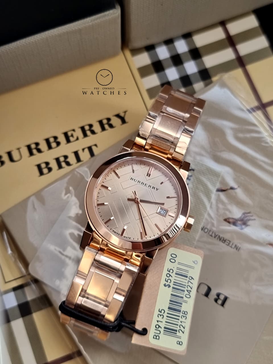 BURBERRY The City Rose Dial Rose Gold-tone Ladies Watch BU9135