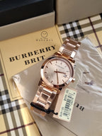 BURBERRY The City Rose Dial Rose Gold-tone Ladies Watch BU9135