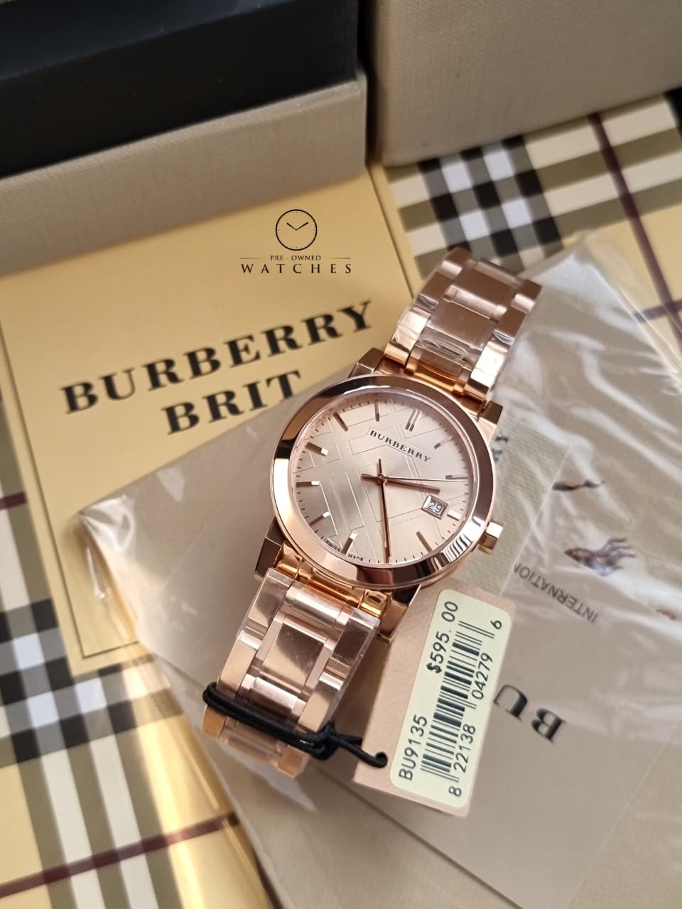 BURBERRY The City Rose Dial Rose Gold-tone Ladies Watch BU9135