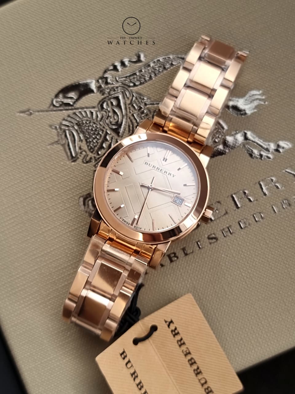 BURBERRY The City Rose Dial Rose Gold-tone Ladies Watch BU9135