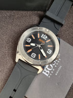 Hugo boss Men's Black Rubber Strap Watch with Black Dial 1512897