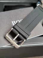 Hugo boss Men's Black Rubber Strap Watch with Black Dial 1512897
