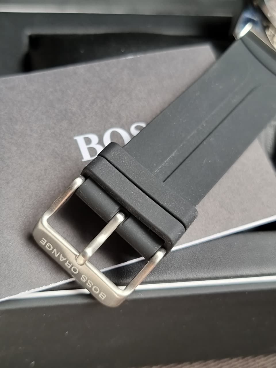 Hugo boss Men's Black Rubber Strap Watch with Black Dial 1512897