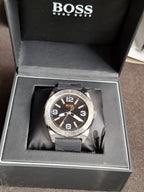 Hugo boss Men's Black Rubber Strap Watch with Black Dial 1512897