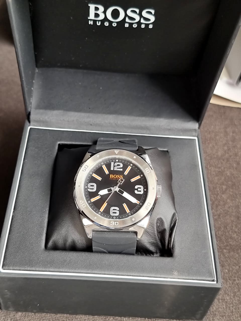 Hugo boss Men's Black Rubber Strap Watch with Black Dial 1512897