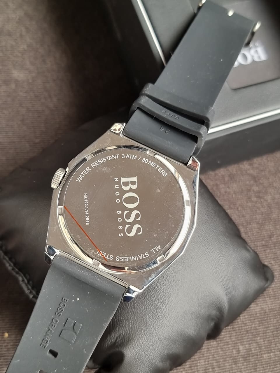 Hugo boss Men's Black Rubber Strap Watch with Black Dial 1512897