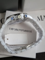 Emporio Armani Chronograph Mother of Pearl 43mm  Dial Women's Watch - AR1456