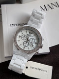 Emporio Armani Chronograph Mother of Pearl 43mm  Dial Women's Watch - AR1456