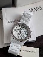Emporio Armani Chronograph Mother of Pearl 43mm  Dial Women's Watch - AR1456