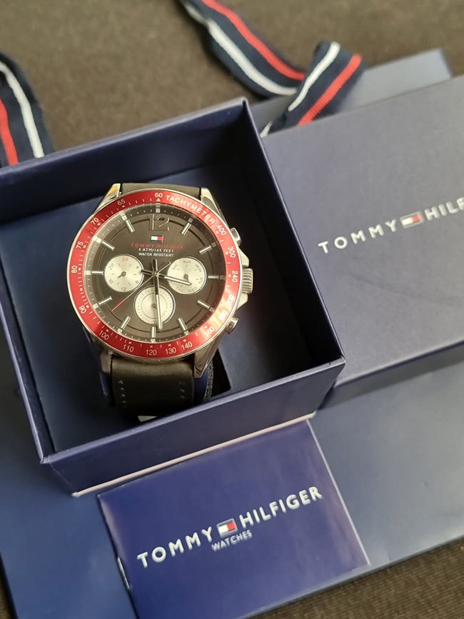 TOMMY HILFIGER Luke Multi-Function Black Dial Men's Watch 1791122 (PREOWNED STRAP CHANGED) Hover Image