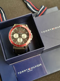 TOMMY HILFIGER Luke Multi-Function Black Dial Men's Watch 1791122 (PREOWNED STRAP CHANGED)