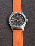 Syperdry Syg1110 Gents Watch Orange Rubber Strap 45mm Dial Quartz Watch
