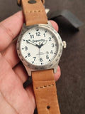 Superdry Triton Leather Strap Men's White Dial 44mm Watch SYG105TW