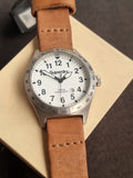 Superdry Triton Leather Strap Men's White Dial 44mm Watch SYG105TW