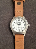 Superdry Triton Leather Strap Men's White Dial 44mm Watch SYG105TW
