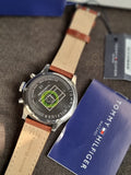 Tommy Hilfiger Men’s Quartz Brown Leather Strap Blue Dial 46mm Watch 1791807