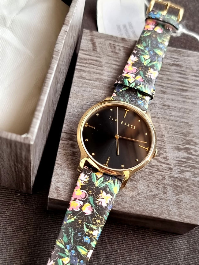 Ted Baker Black Dial Rose gold Casing Quartz Watch BKPPOS2069I Main Image