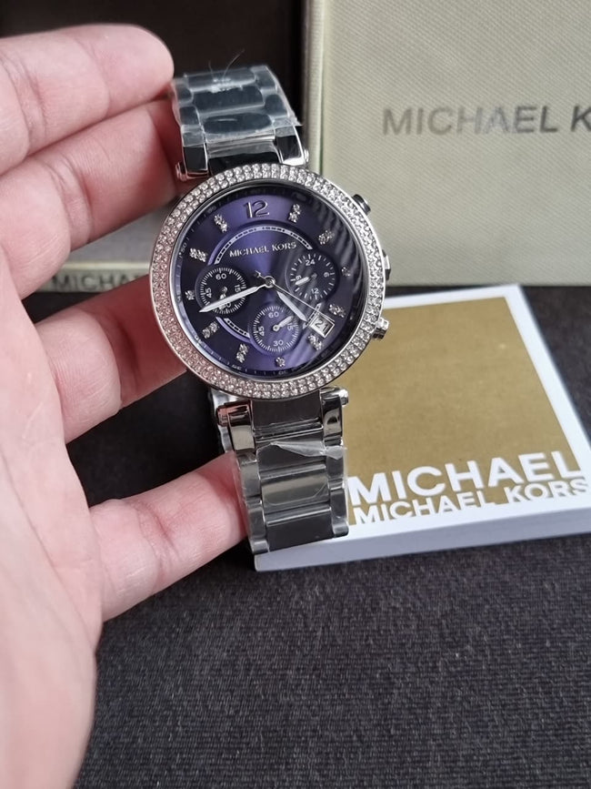 MICHAEL KORS Parker Chronograph Navy Dial Ladies Watch MK6117 Main Image