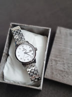 Binger white dial Silver Chain Automatic Ladies Watch