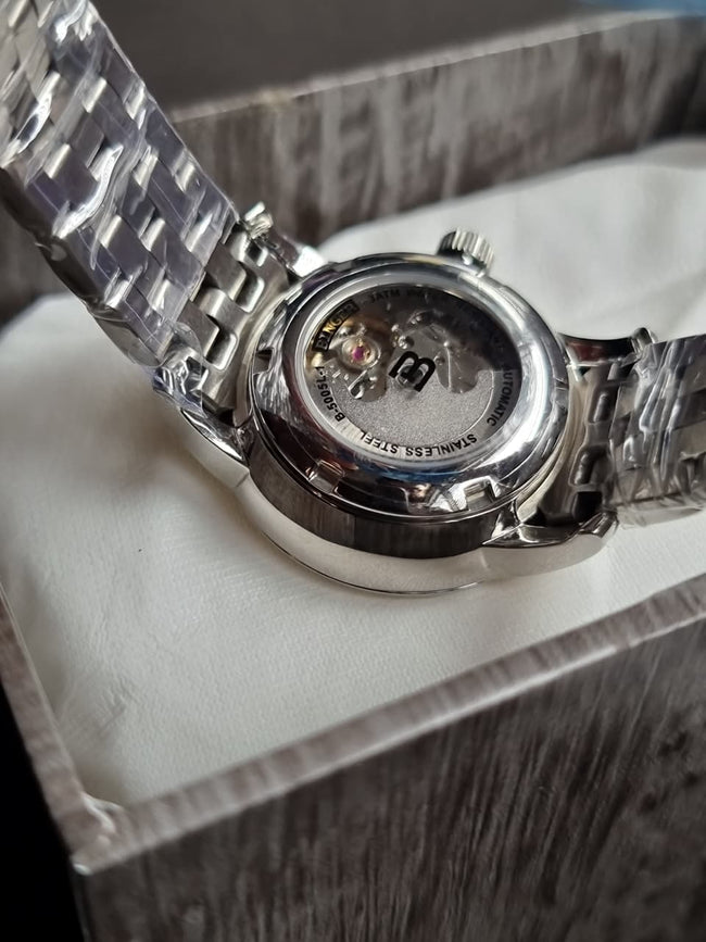 Binger white dial Silver Chain Automatic Ladies Watch Main Image