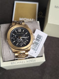 Michael Kors Sage Gold Watch Black Dial 42mm MK9192