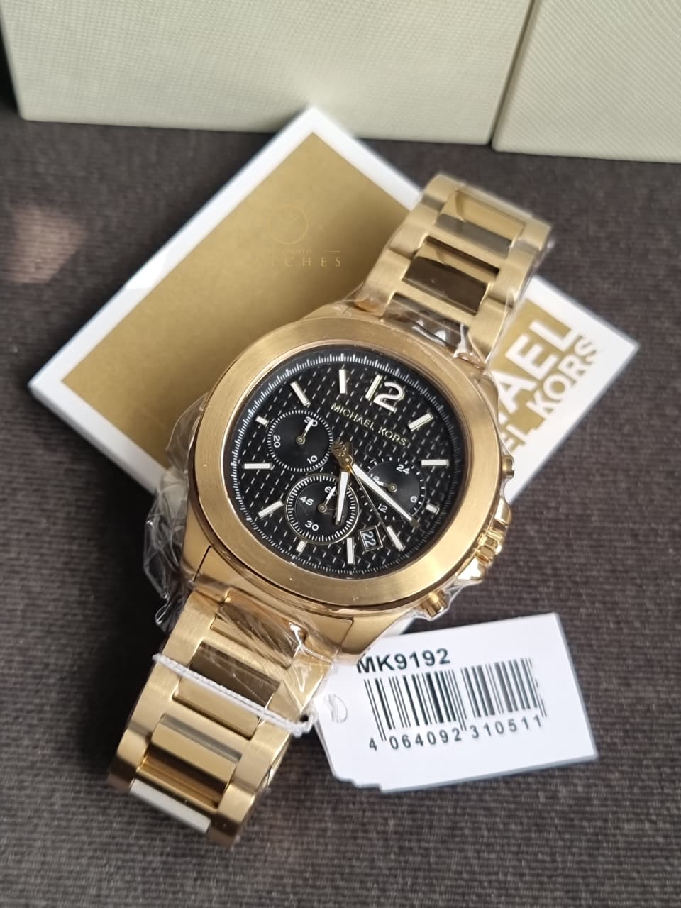 Michael Kors Sage Gold Watch Black Dial 42mm MK9192